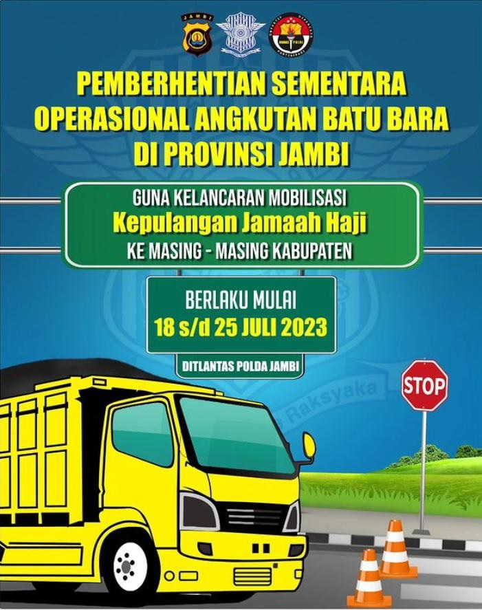 Besok Aktivitas Mobil Truk Batu Bara Dihentikan Sementara, Guna Kelancaran Kepulangan Jamaah Haji