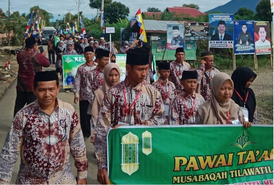 Pawai Ta’ruf MTQ ke-50 di Jangkat Timur Meriah,  Diikuti Utusan dari 24 Kecamatan di Kabupaten Merangin