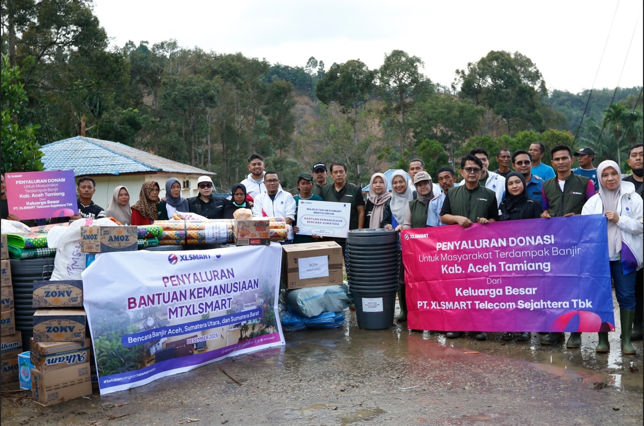 Karyawan XLSMART Salurkan Donasi ke Sumut, Sumbar hingga Pelosok Aceh   