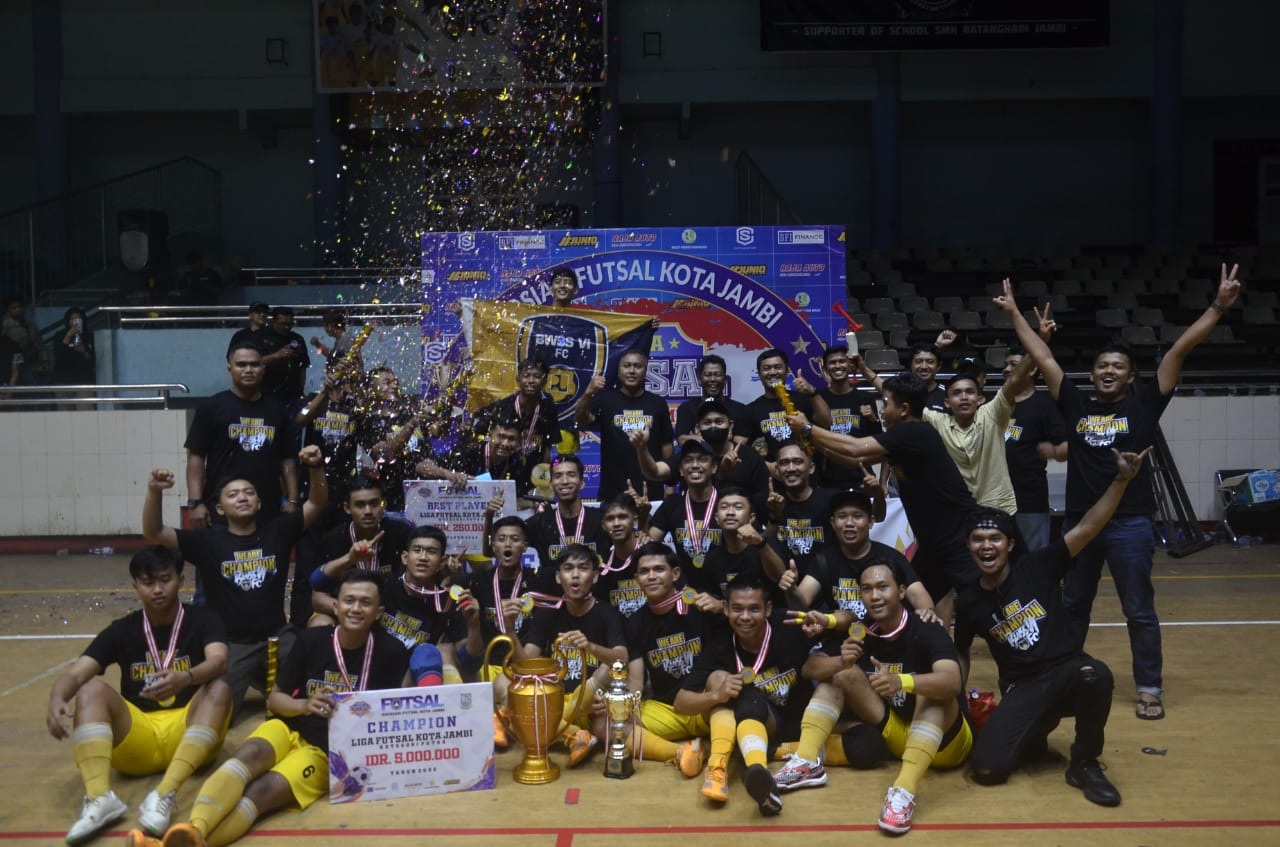 Tim Futsal BWSS VI FC Menjadi Kampiun Pada Liga Futsal Kota Jambi 2022