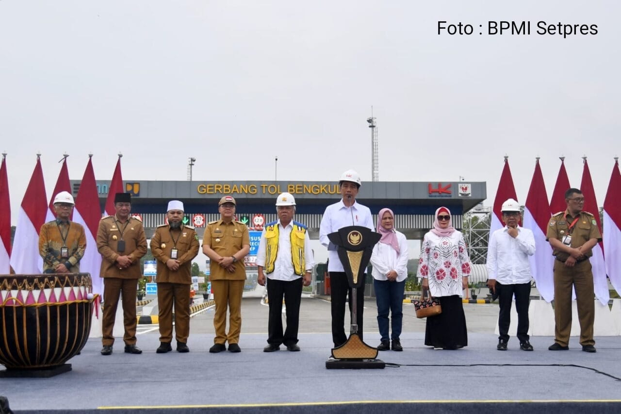  Diresmikan Presiden Jokowi, Jalan Tol Taba Penanjung-Bengkulu Tingkatkan Daya Saing Kota Bengkulu