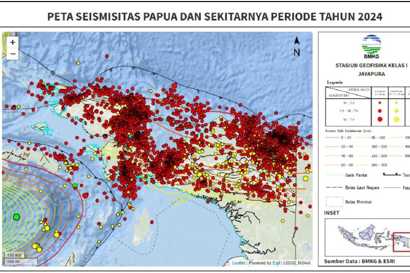 BMKG: Selama tahun 2024 di Tanah Papua terjadi 4.512 gempa bumi