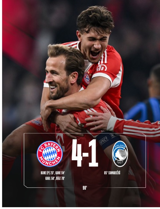 Singkirkan Atalanta 4-1, Bayern Tembus Babak Perempat Final