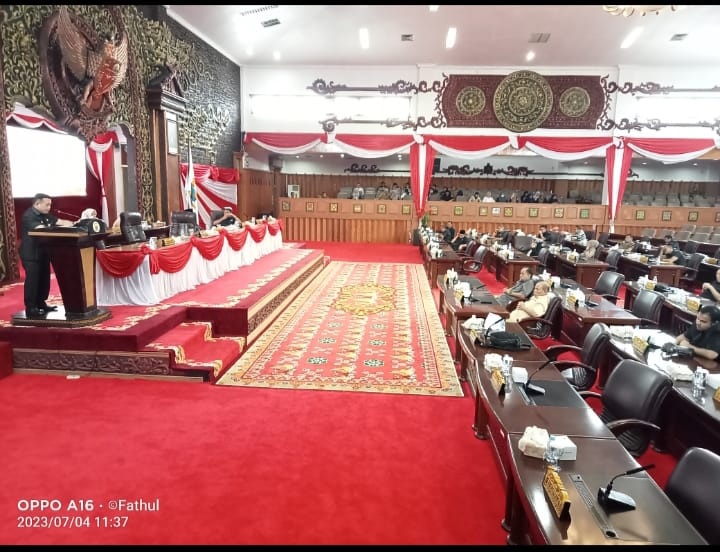 DPRD Jambi Gelar Paripurna Penyampaian  Nota Pengantar Pertanggungjawaban RAPBD Provinsi Jambi TA 2022
