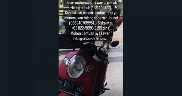 Pagar Dibobol, Scoopy Anak Kos di Mendalo Raib