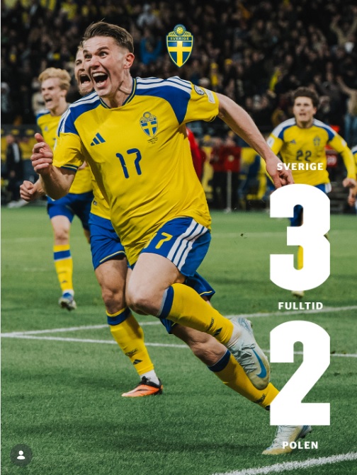 Dramatis! Kalahkan Polandia 3-2, Swedia ke Piala Dunia 2026