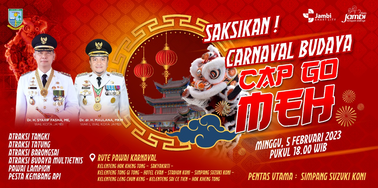 Saksikan Carnaval Budaya Cap Go Meh di Kota Jambi Malam Ini, Ada Pawai Lampion dan Atraksi Budaya Multietnis