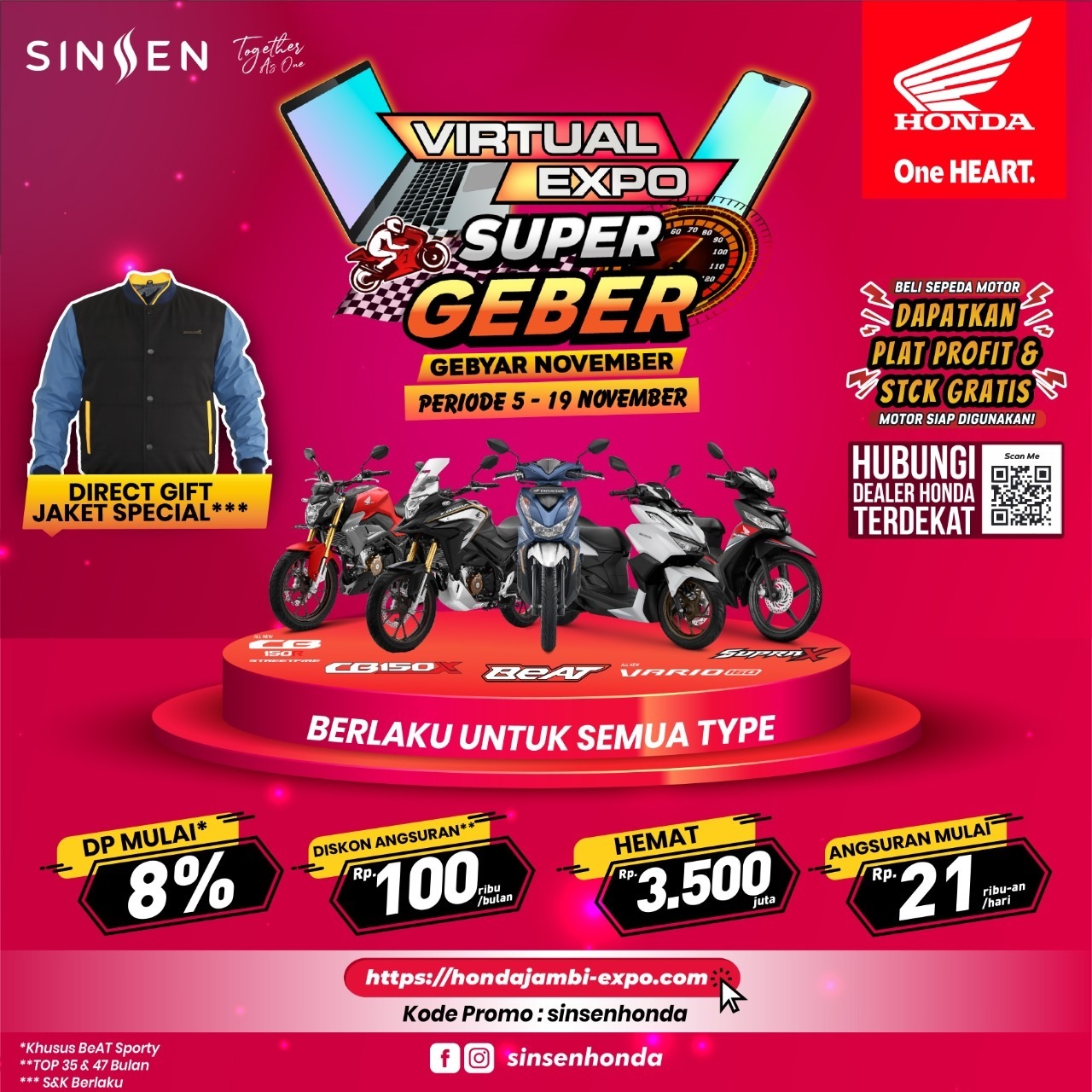 DP Hanya 900RB Saja di Honda Virtual Exhibition Super Gebyar November 