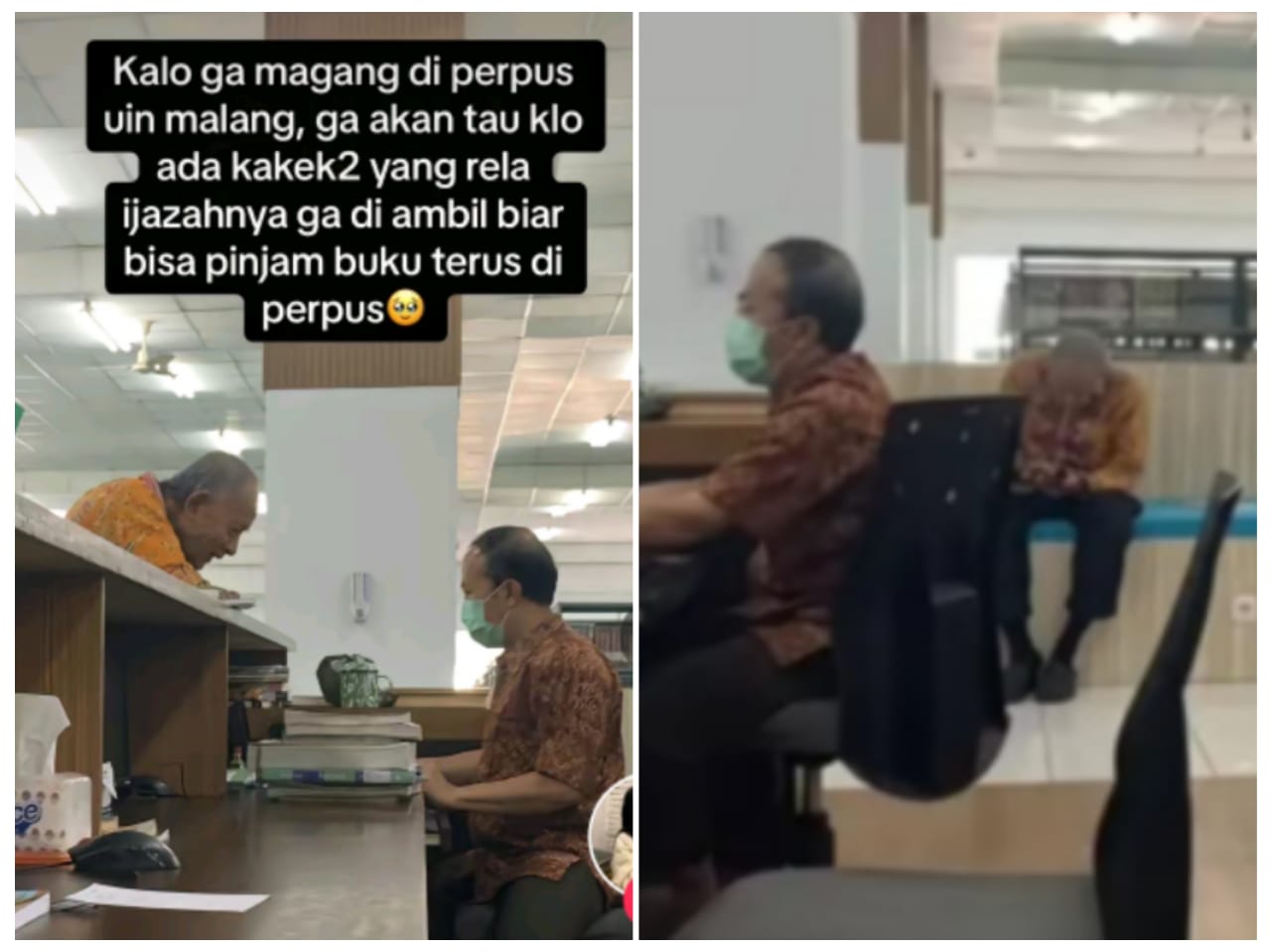 Kakek Ini Tak Pernah Ambil Ijazah Supaya Tetap Bisa Pinjam Buku di Perpusakaan UIN Malang