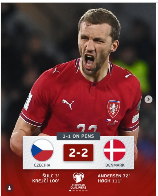 Dramatis! Ceko Lolos Piala Dunia 2026 Usai Singkirkan Denmark Lewat Drama Penalti