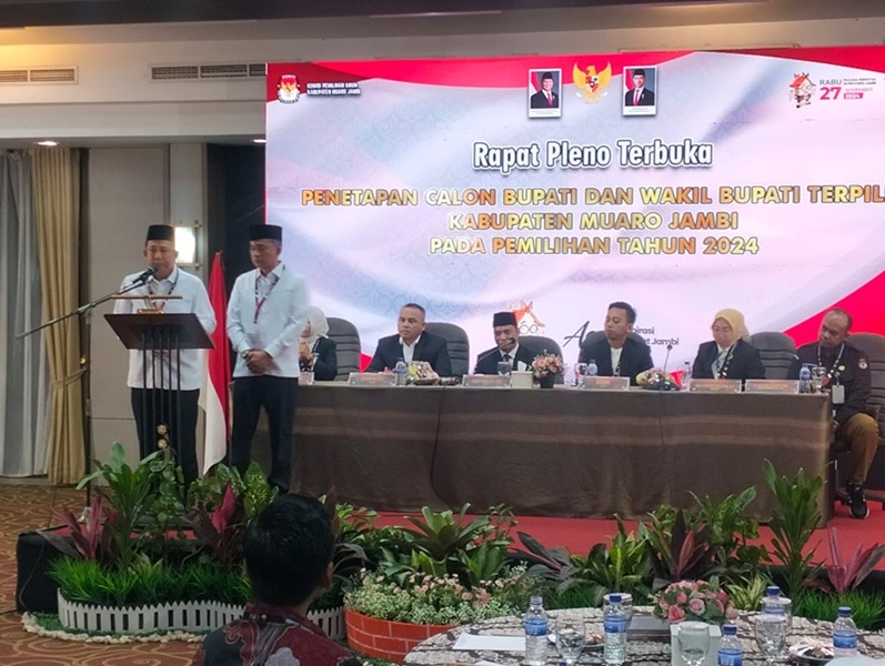 Malam ini, KPU Gelar Pleno Penetapan Paslon Terpilih Pilkada Muaro Jambi 2024