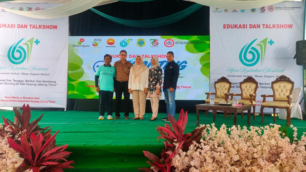 Cegah Stunting di Tanjabtim, SKKMigas PetroChina-IDI GelarTalkShow CENTANG SEGANTING & Bantuan Makanan Bergizi