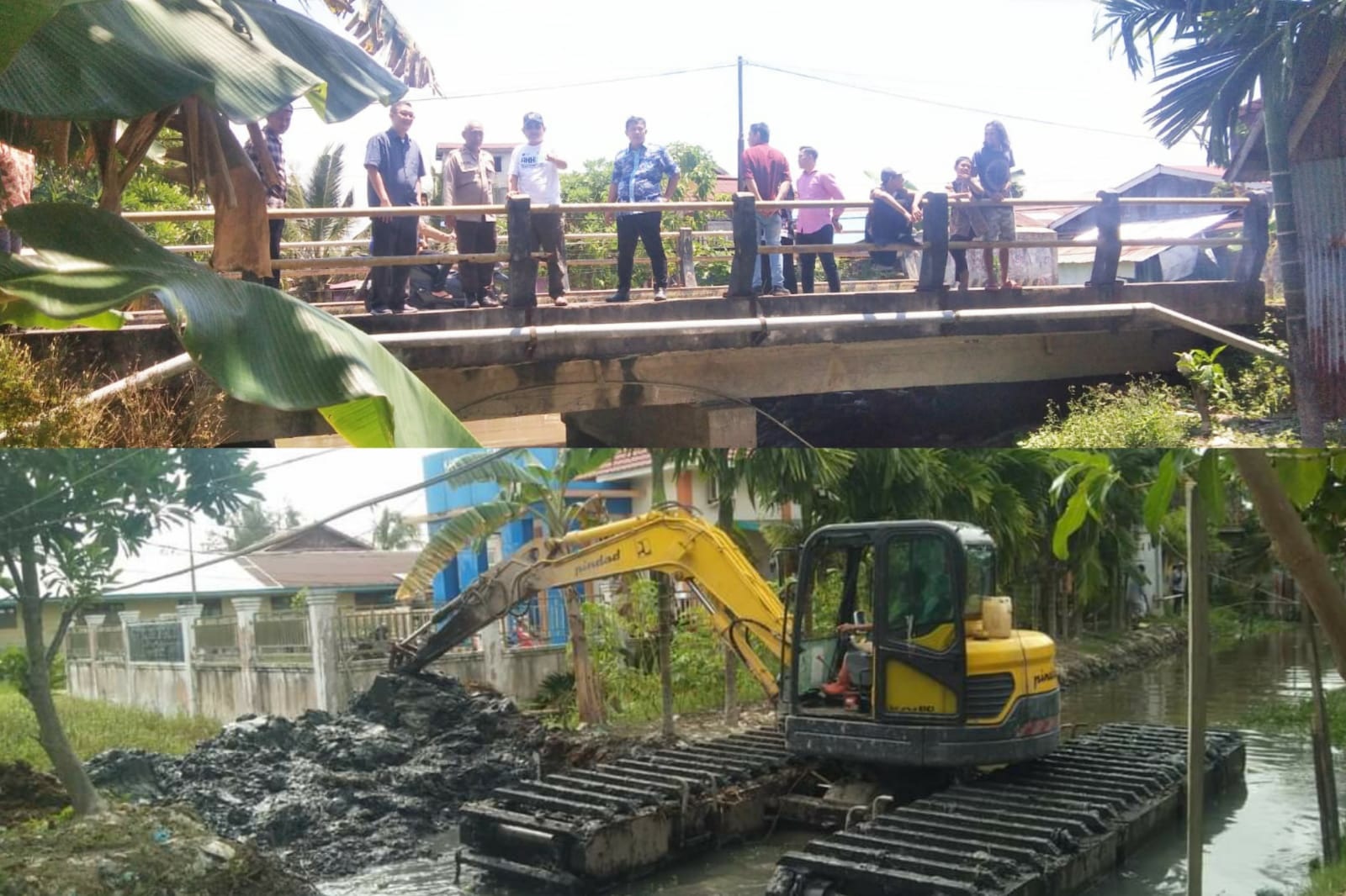 Dinas PU PR Tanjabbar Kerahkan Excavator Amfibi Normalisasikan Parit II