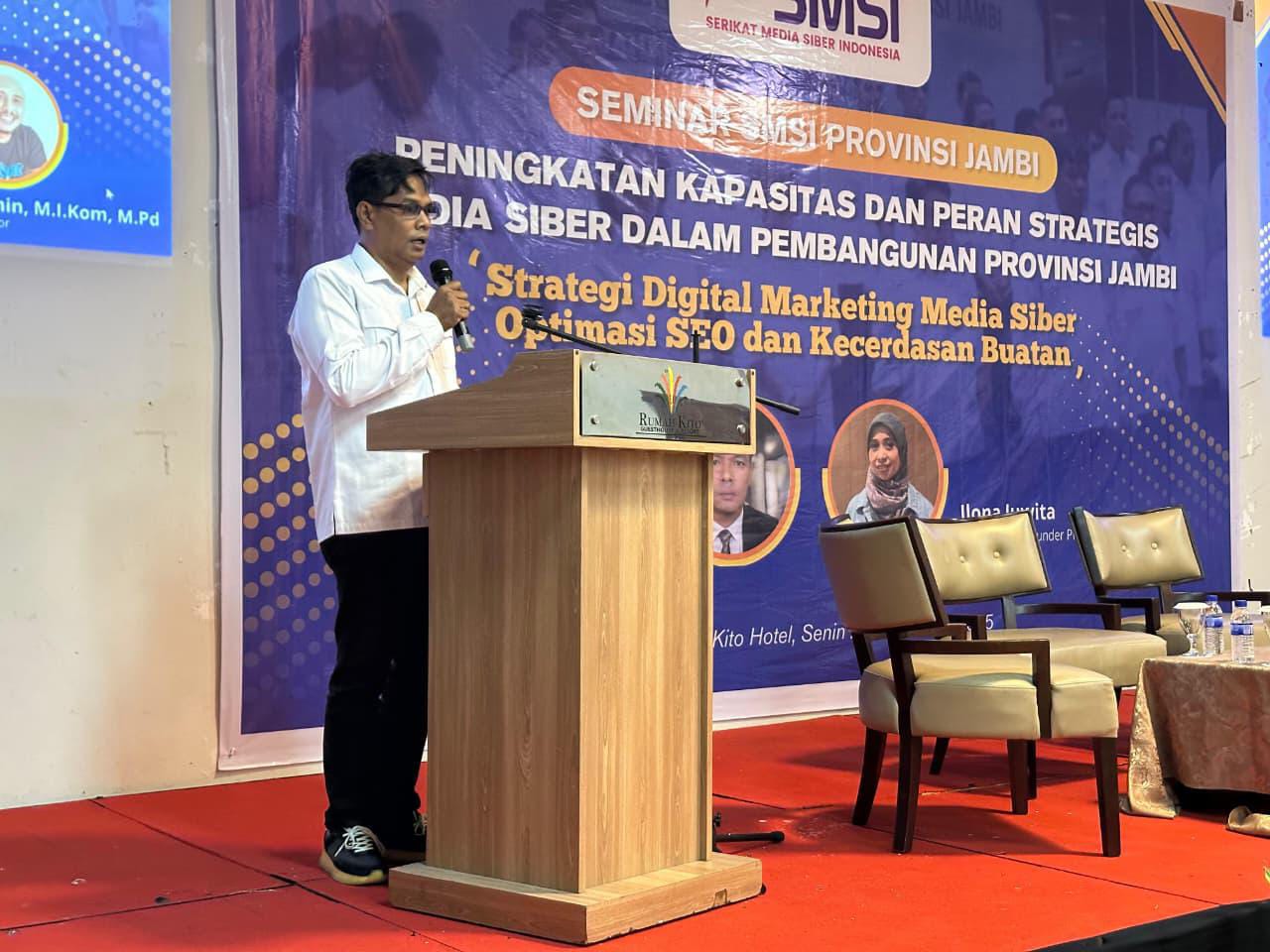 Ketua SMSI Provinsi Jambi Mukhtadi Buka Seminar dan Launching Website Keanggotaan SMSI 