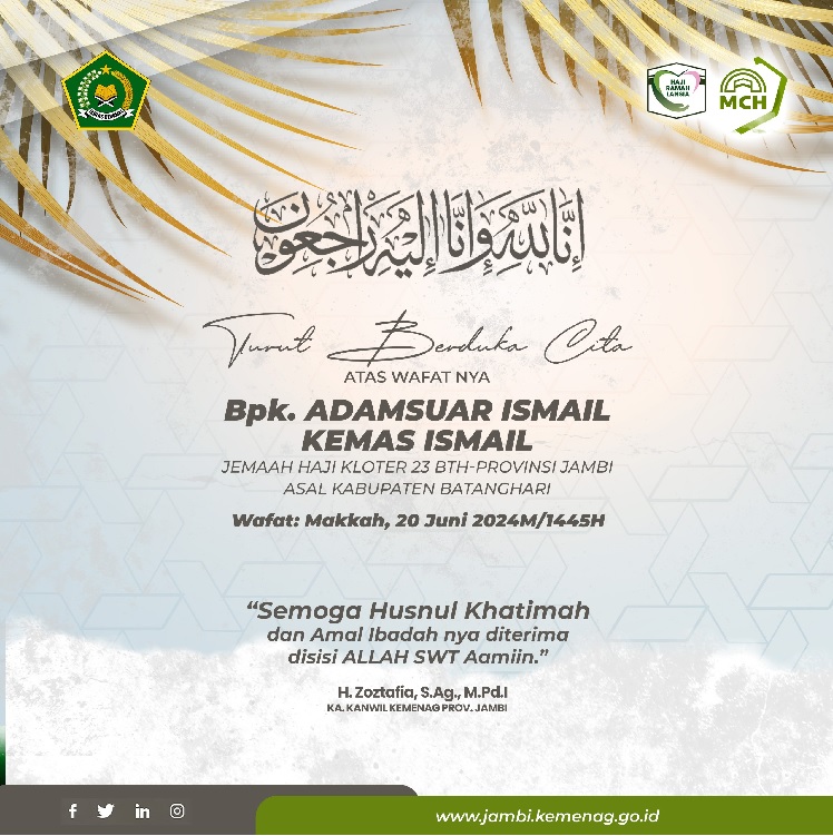 Kabar Duka, Jemaah Haji Asal Kabupaten Batanghari Wafat di King Faisal Hospital Makkah