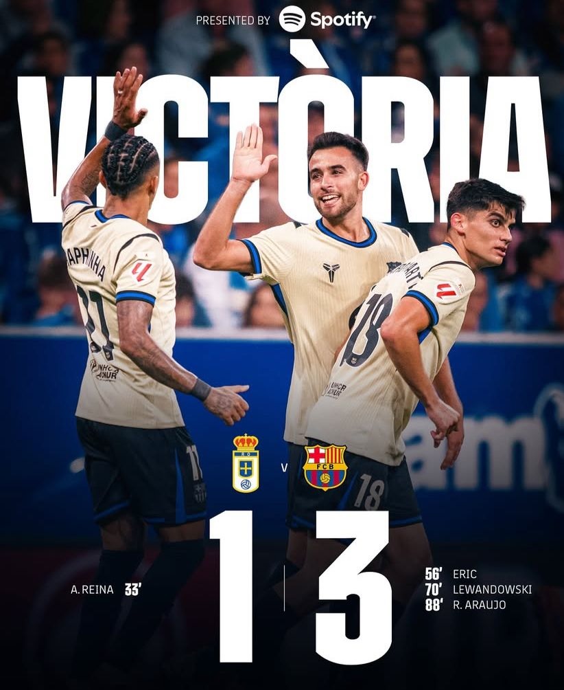  Sikat Oviedo 3-1, Barcelona Buntuti Real Madrid di Papan Klasemen