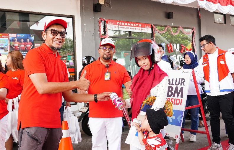 Tepat 80 Tahun Kemerdekaan RI, Proklamasi Berkumandang di SPBU COCO Kenten Palembang