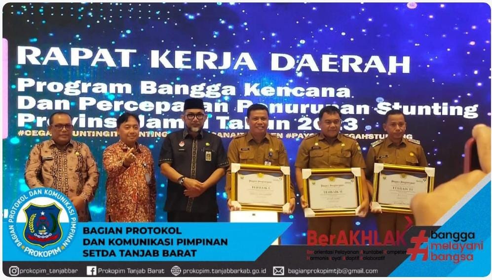 Tanjab Barat Raih Penghargaan Penurunan Prevalensi Stunting Terbaik