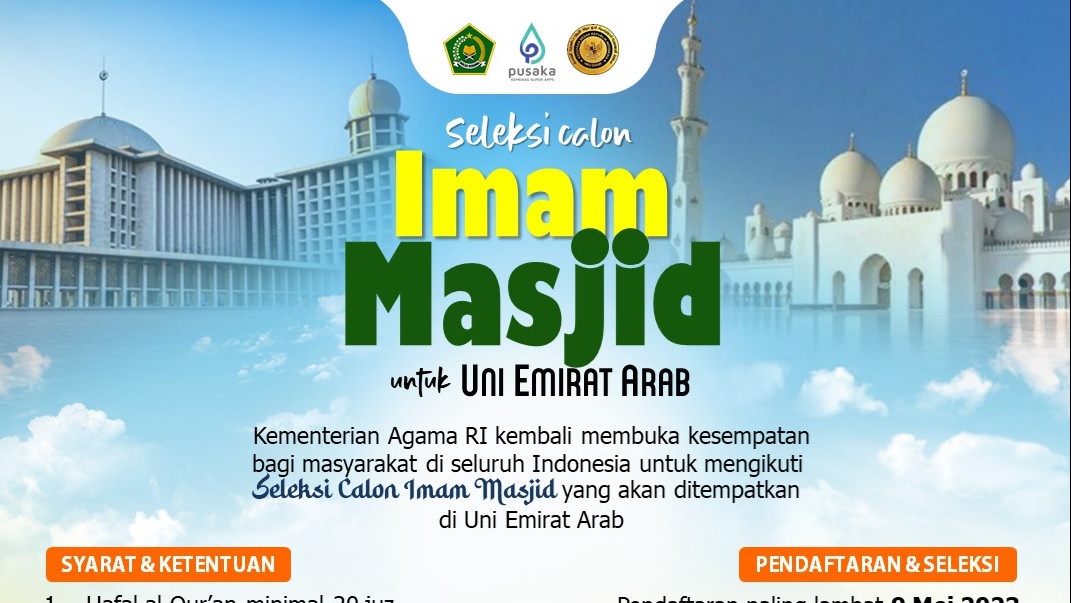 KABAR GEMBIIRA! Kemenag Buka Seleksi Calon Imam Masjid Uni Emirat Arab, Berikut Syaratnya