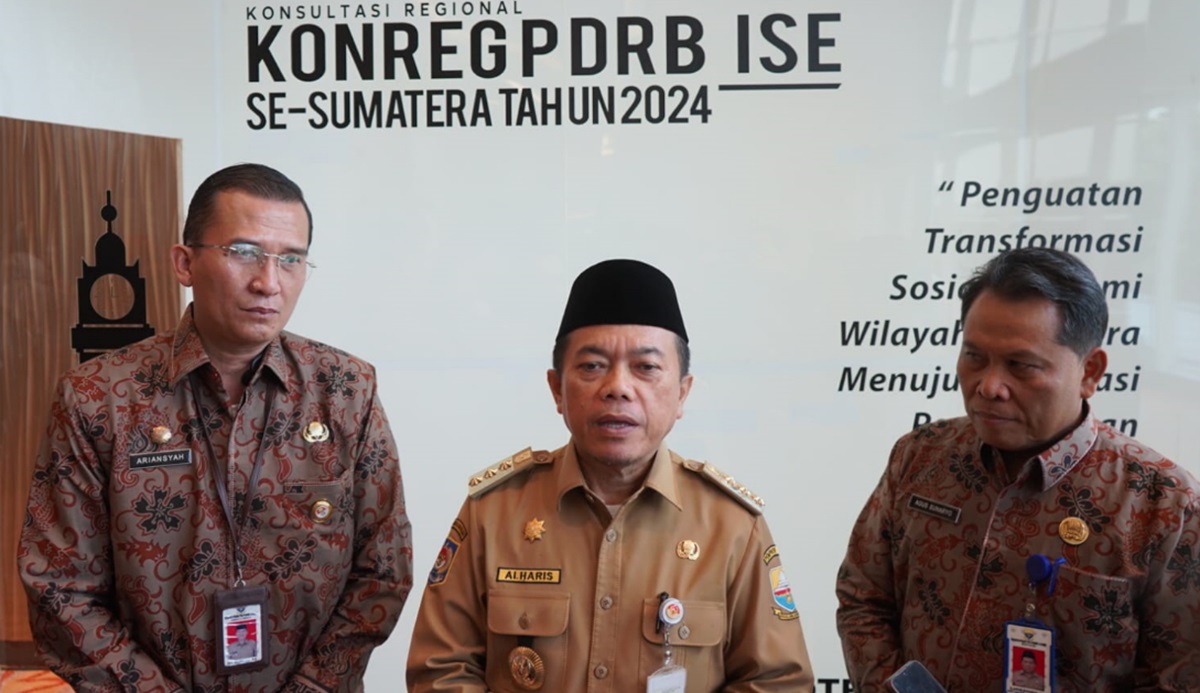 Al Haris Dorong Pertumbuhan Ekonomi Sumatera Secara Inklusif dan Berkelanjutan :  Saat Buka Konreg PDRB-ISE Se