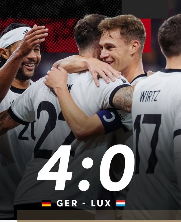 Kualifikasi PD 2026 Zona Eropa, Jerman Gilas Luksemburg 4-0