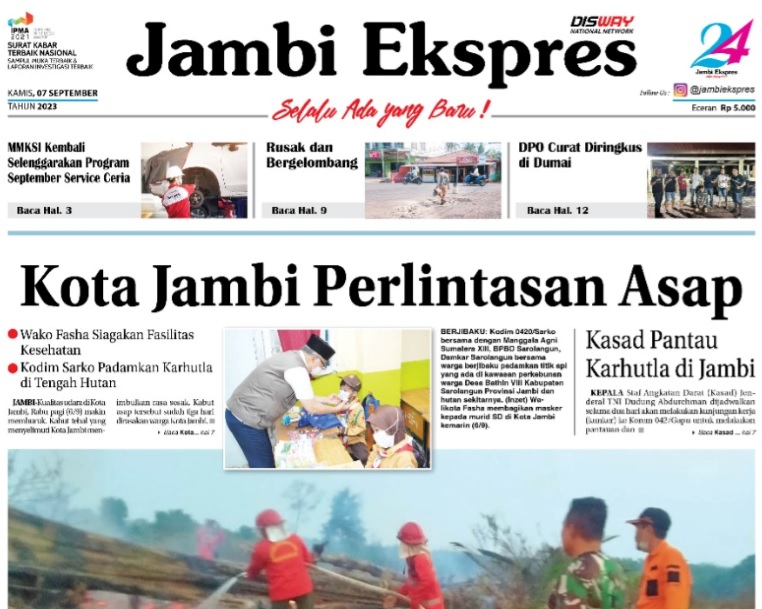 Baca Koran Jambi Ekspres Edisi Kamis 07 September 2023