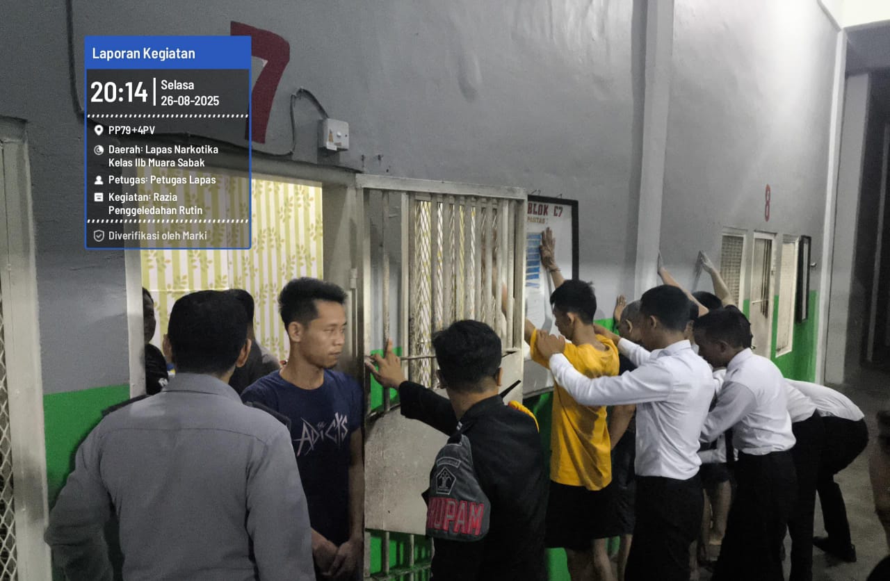 Gelar Razia Rutin, Petugas Lapas Narkotika Muara Sabak Amankan Sejumlah Barang