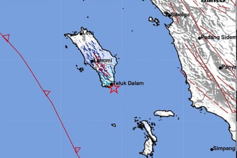 Gempa Bumi Magnitudo 4,4 Guncang Nias Selatan