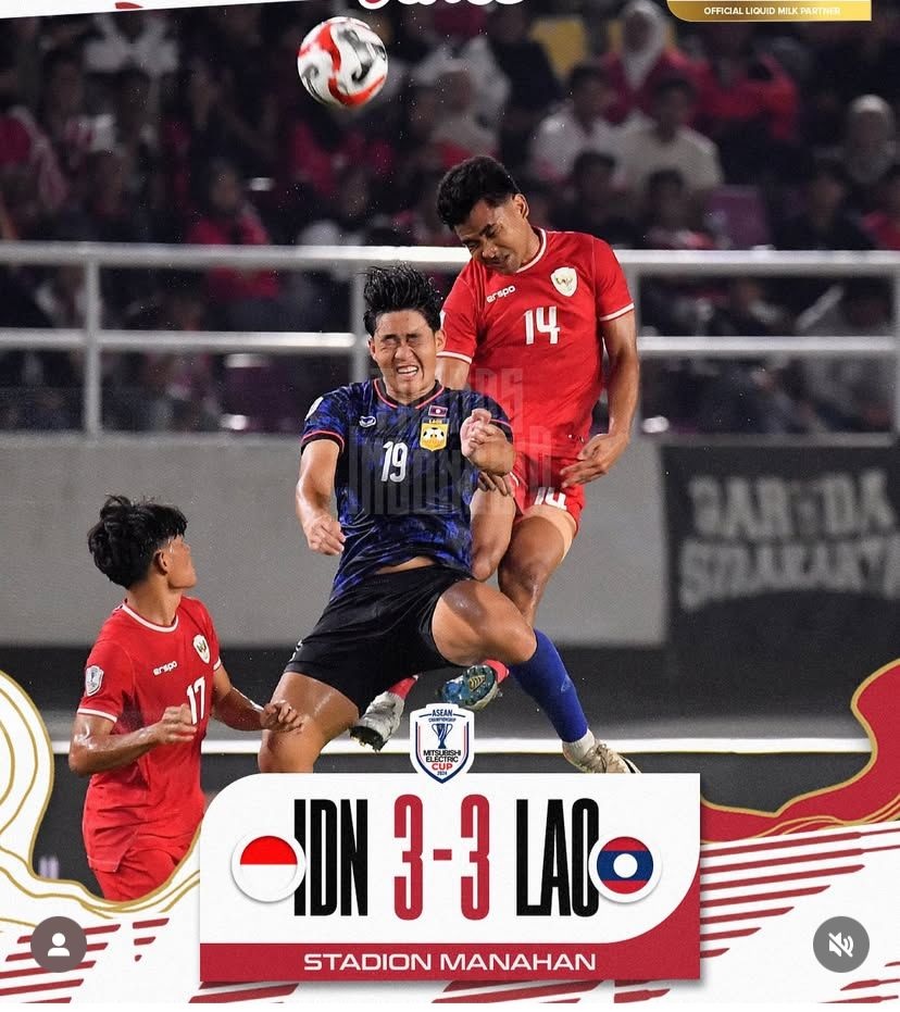 Ditahan Imbang Laos 3-3, Timnas Garuda Masih Puncaki Klasemen Grup B