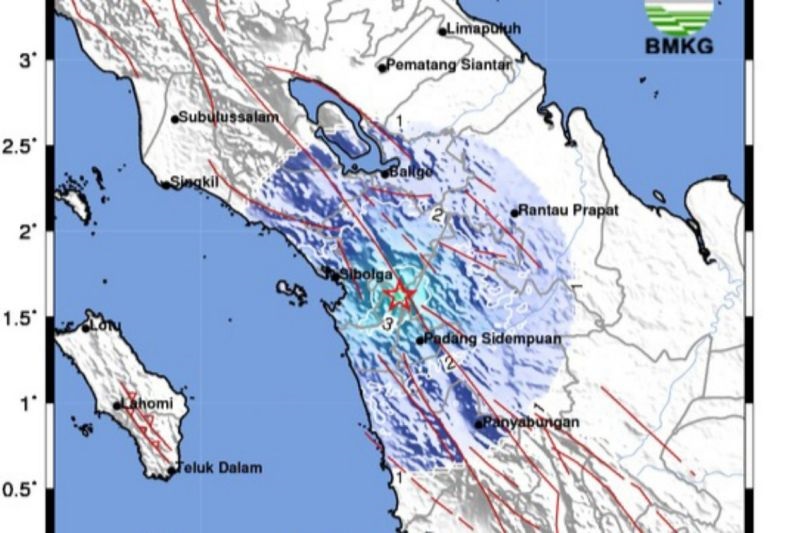 Gempa Magnitudo 4,5 Guncang Sibolga, Getaran Hingga Sampai Padang Sidempuan