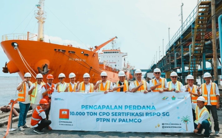 Kapalkan 10.000 Ton CPO Bersertifikasi RSPO SG ke Eropa, PTPN IV Berpotensi Sumbang USD9 Juta Devisa Negara