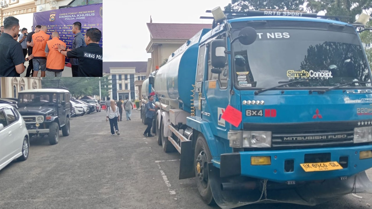 Dari Sumsel ke Riau, 2 Truk Tangki BBM Ilegal Diamankan Polisi