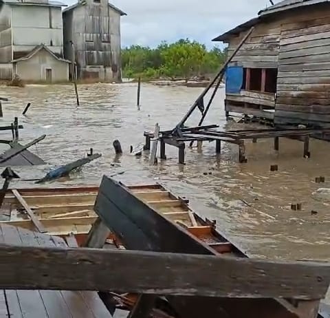 Puluhan Rumah di Tanjabtim Dihantam Gelombang Tinggi