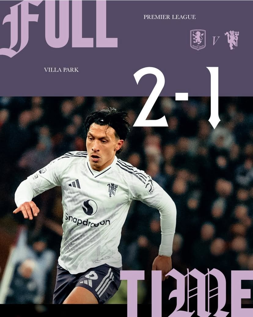 Aston Villa Sikat Manchester United 2-1 di Stadion Villa Park