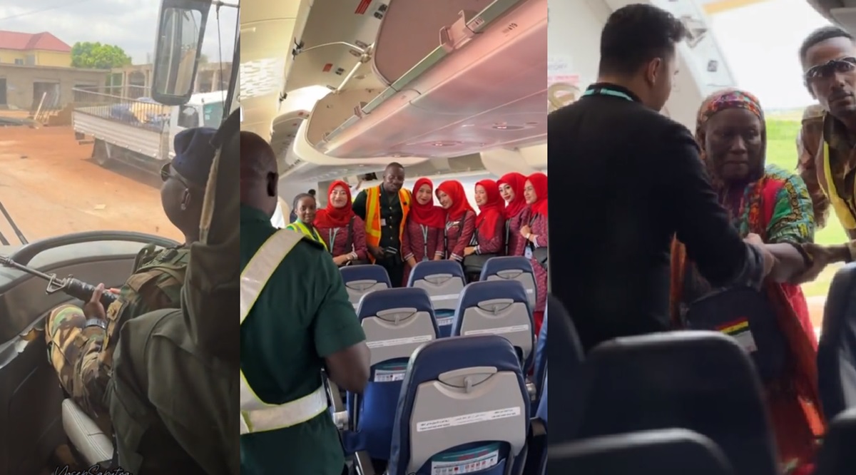 Viral Crew Lion Air Dikawal Tentara Bersenjata Saat Bertugas Antar Jemaah Haji di Ghana