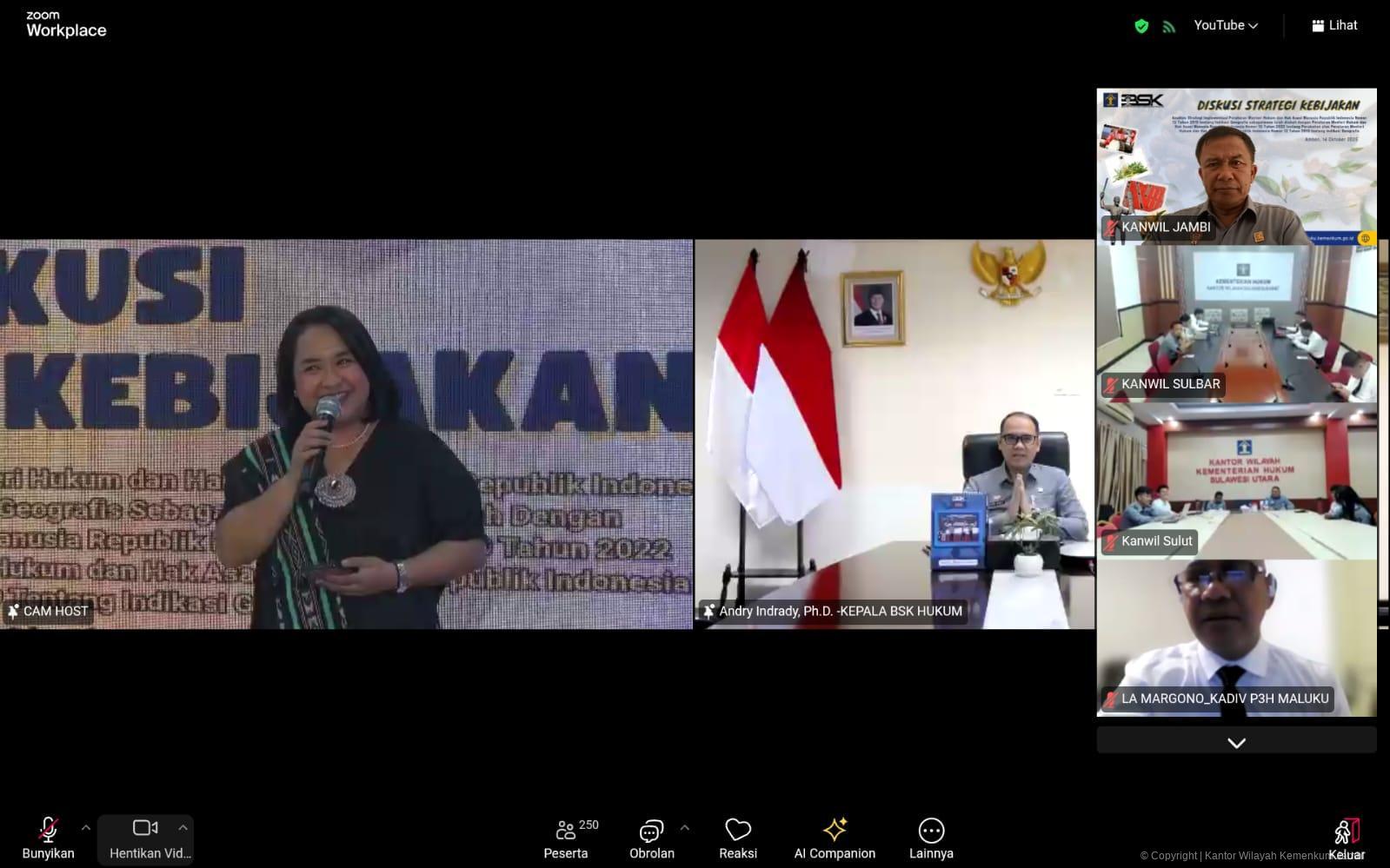 Kanwil Kemenkumham Jambi Ikuti DSK tentang Indikasi Geografis oleh Kanwil Kemenkum Maluku