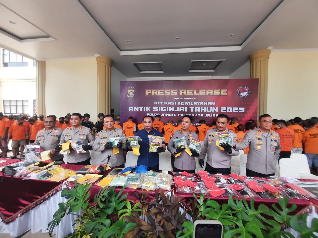 Polda Jambi Ungkap 116 Kasus Narkoba dalam Operasi Antik Siginjai 2025