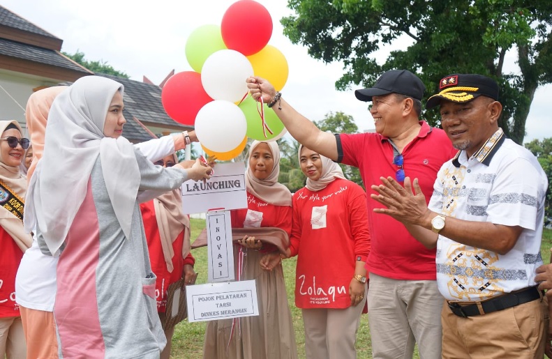 Pj Bupati Merangin Senam dan Launching Pojok Pelantaran Tarsi