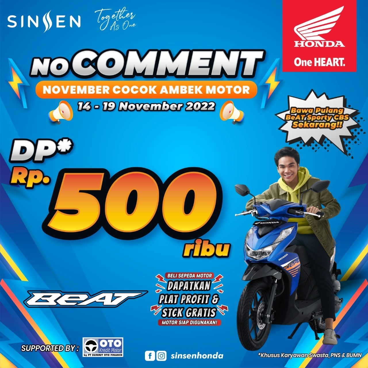 November Cocok Ambek Motor, Sinsen Berikan Promo No Comment 