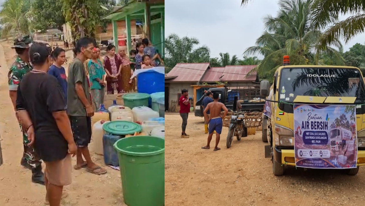 Air Bersih Mulai Sulit, PT SAS Salurkan Bantuan ke Warga Terdampak