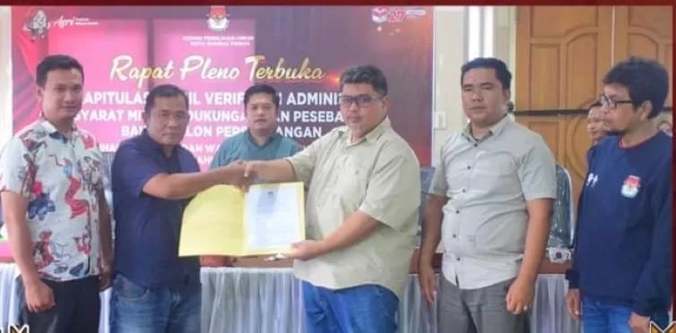 Pleno KPU Nyatakan Pusri-Mulyadi Lolos Calon Perseorangan, Pilwako Sungai Penuh 5 Pasang