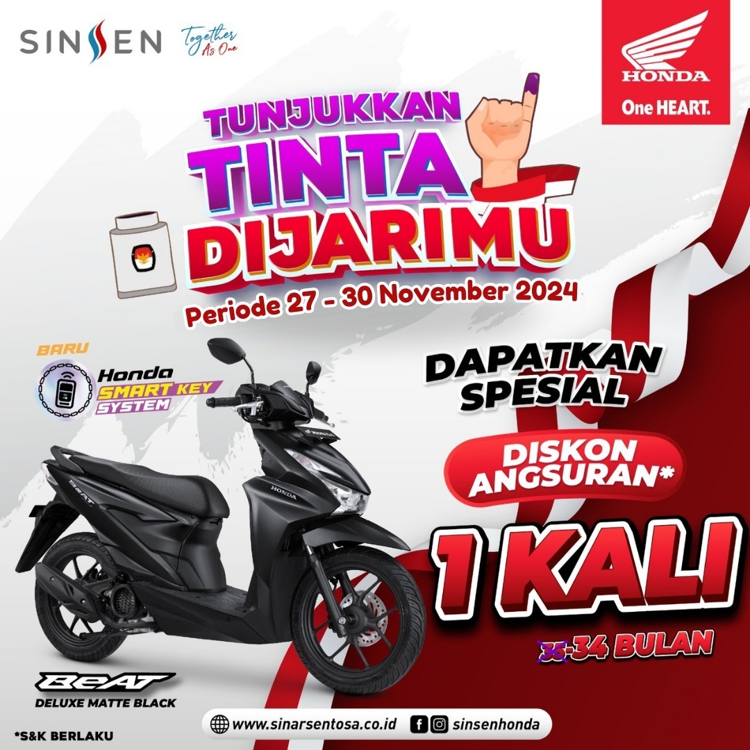 Tunjukkan Tinta di Jari, Promo Spesial Honda BeAT Menantimu