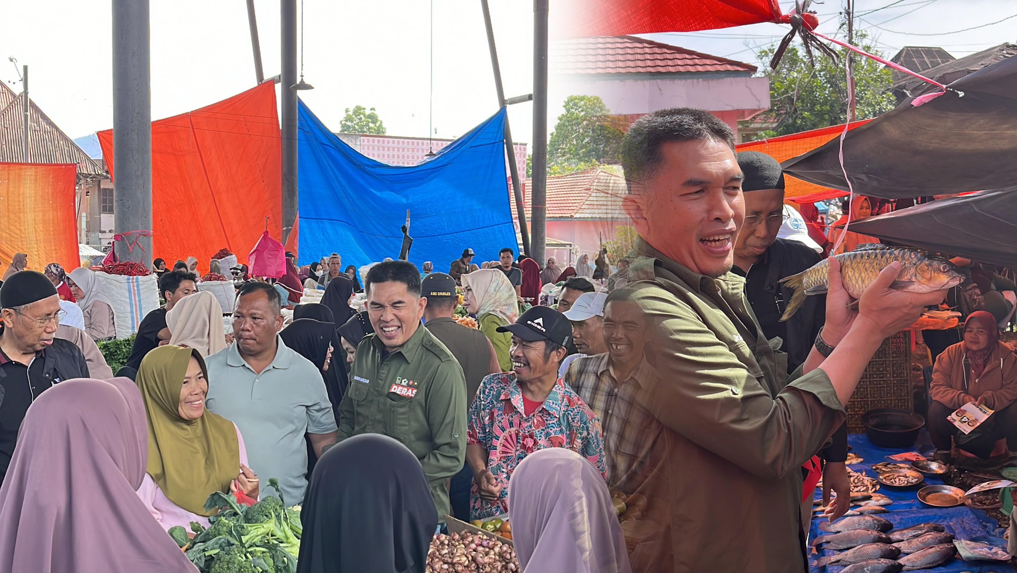 Serap Aspirasi Pedagang, Dr Deri Turun Langsung Blusukan di Pasar Hiang