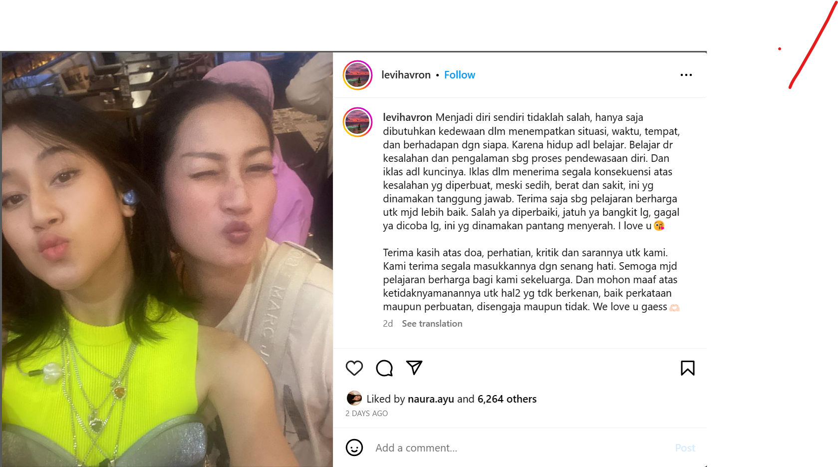 Instagram Keisya Masih Non Aktif, Ibunda: Semoga Menjadi Pelajaran Bagi Kami Sekeluarga