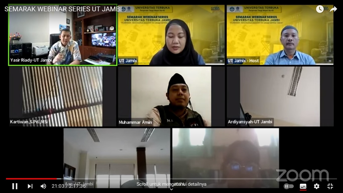 Dukung Industri Kreatif dan Film Sebagai Identitas Daerah, UT Jambi Gelar Webinar