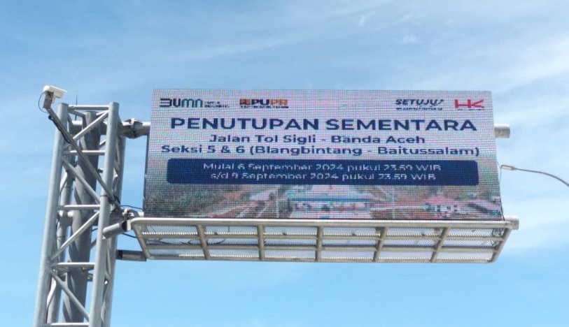  Jalan Tol Sigli-Banda Aceh Seksi 5-6  Blang Bintang-Baitussalam Ditutup 4 Hari