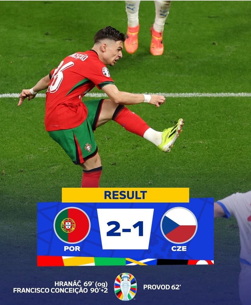 Gol Injury Time Conceicao Menangkan Portugal Atas Ceko 2-1