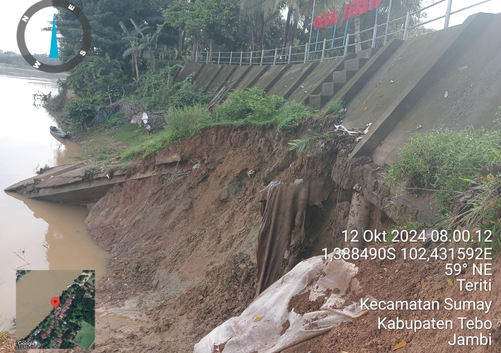 Turap Desa Teriti Nyaris Longsor, Warga Minta Perbaikan Segera