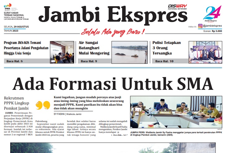Baca Koran Jambi Ekspres Edisi Selasa 29 Agustus 2023   