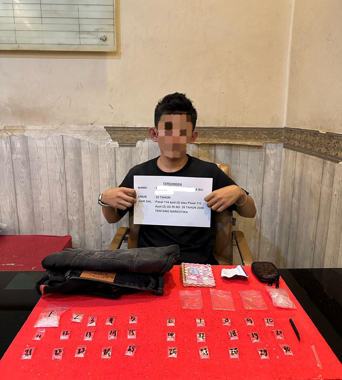 Puluhan Paket Sabu Siap Edar Diamankan Satresnarkoba Polresta Jambi, Satu Pelaku Diringkus 